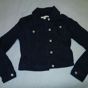 NWOT XXI DISTRESSED BLACK Denim Jacket SMALL
